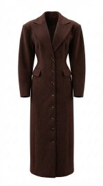 Wool-Cashmere Coat Dark Brown