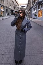 Wool-Cashmere Coat Grey - Зображення 2
