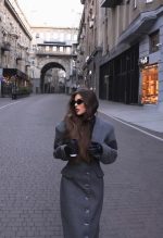 Wool-Cashmere Coat Grey - Зображення 3