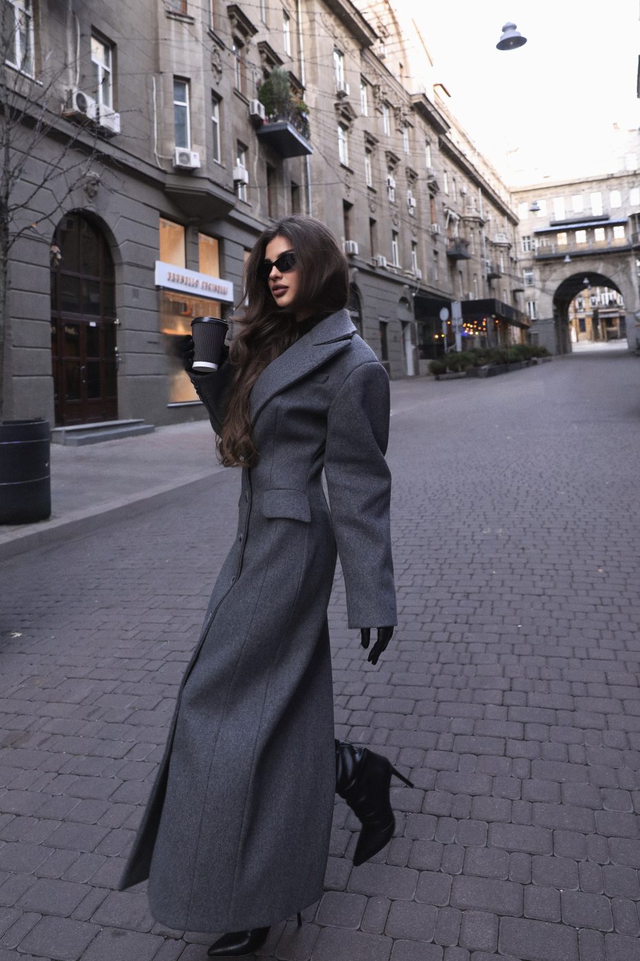 Wool-Cashmere Coat Grey