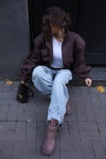 Suede Bomber Jacket Dark Brown - Зображення 4
